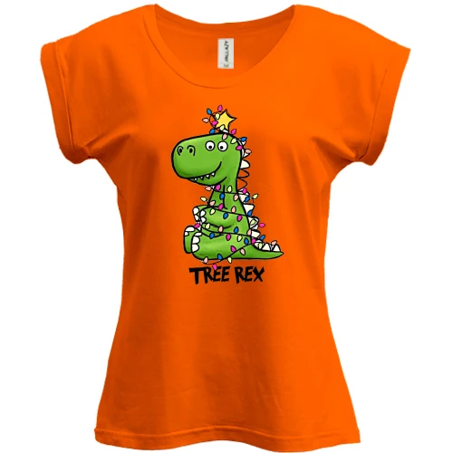 Футболка жіноча PANI, помаранчевий, з дракошею "Tree Rex"