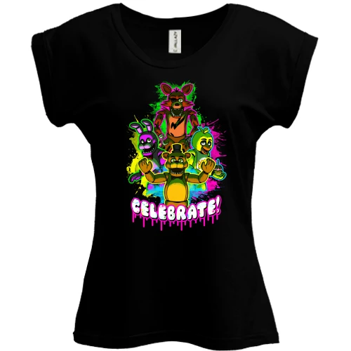 Футболка женская PANI, Черный, Five Nights at Freddy’s Celebrate