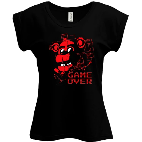 Футболка жіноча PANI, Чорний, Five Nights at Freddy’s Game Over
