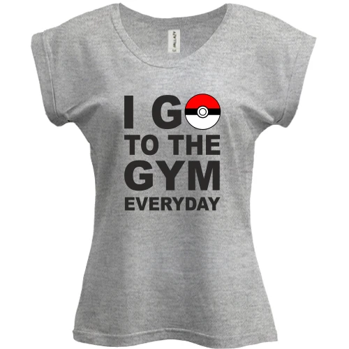 Футболка женская PANI, Серый меланж, Go to the gym
