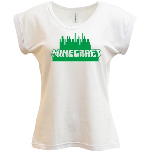 Футболка женская PANI, Белый, Minecraft Green Logo