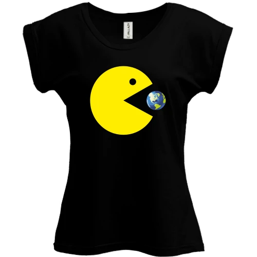 Футболка женская PANI, Черный, Pacman
