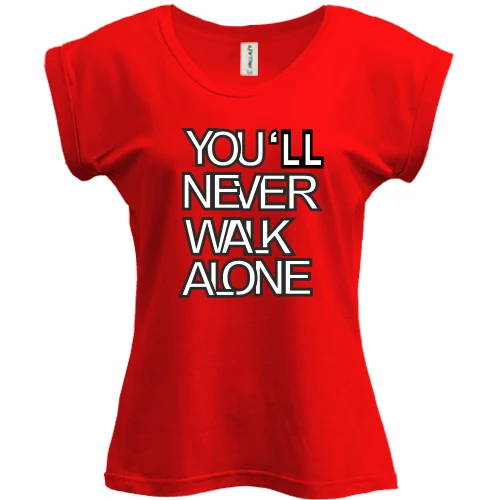 Футболка женская PANI, Красный, You'll Never Walk Alone