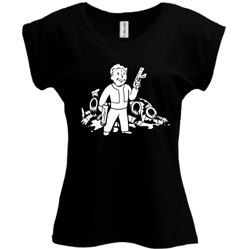 Футболка жіноча PANI, Чорний, Fallout Vault Boy