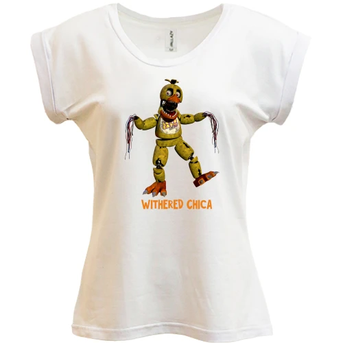 Футболка жіноча PANI, Білий, Five Nights at Freddy’s (withered chica)