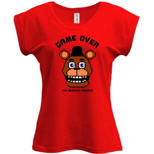 Футболка женская PANI, Красный, FNAF Freddy Game Over