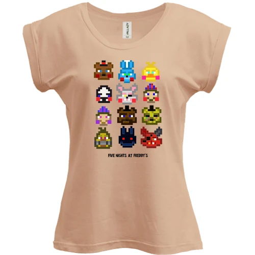 Футболка женская PANI, Белый, FNAF Pixel Toys