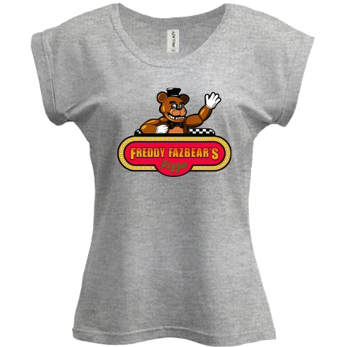 Футболка женская PANI, Серый меланж, Freddy Fazbear`s Pizza