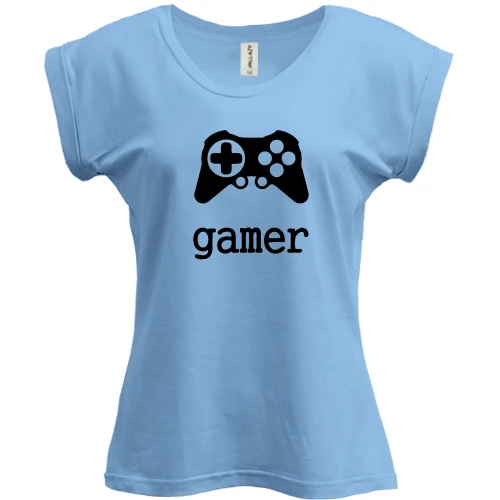 Футболка женская PANI, Синий, Gamer с джойстиком