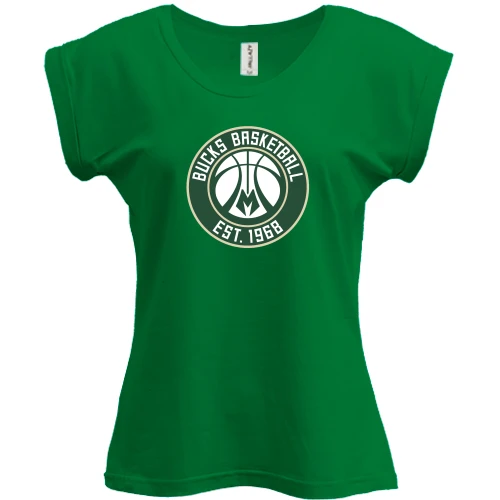 Футболка женская PANI, Черный, Милуоки Бакс (Milwaukee Bucks)