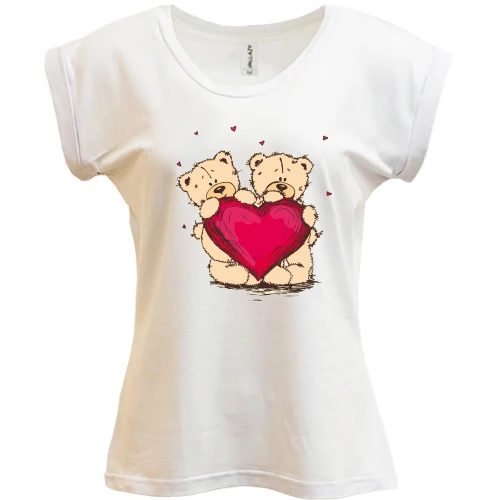 Футболка жіноча PANI, Білий, з ведмедиками Teddy