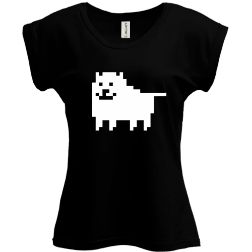 Футболка женская PANI, Черный, Undertale game dog