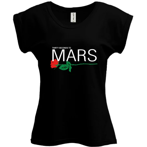 Футболка жіноча PANI, Чорний, Thirty seconds to mars