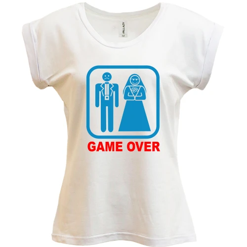 Футболка женская PANI, белый, Game over