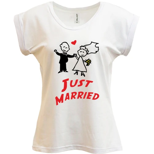 Футболка жіноча PANI, Білий, Just married