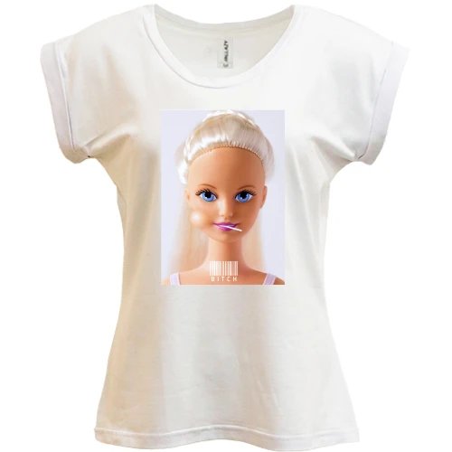 Футболка женская PANI, Белый, Bitch Barbie