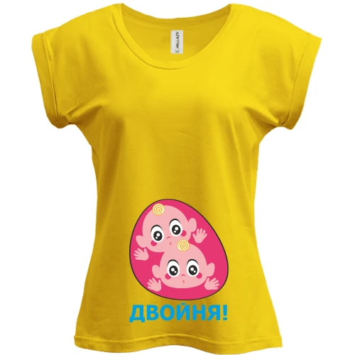 Футболка женская PANI, Желтый, Двойня