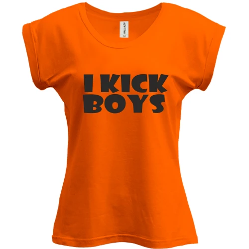 Футболка жіноча PANI, Помаранчевий, I KICK BOYS
