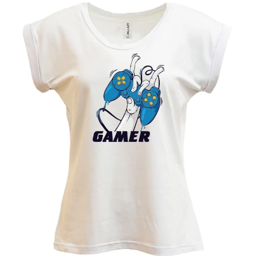 Футболка женская PANI, Белый, Gamer с джойстиком (2)
