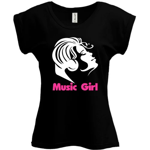 Футболка женская PANI, Черный, Music Girl