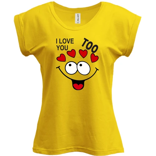 Футболка женская PANI, Желтый, Парная Love You Too