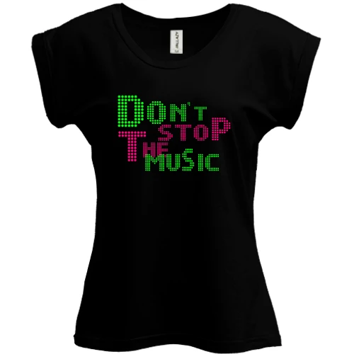 Футболка женская PANI, Черный, Dont stop the music