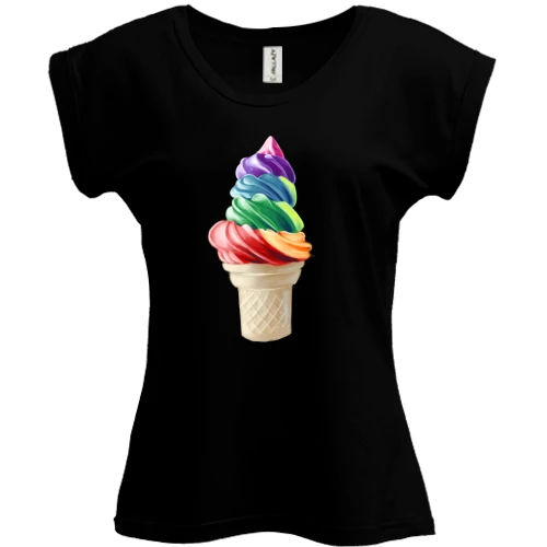 Футболка жіноча PANI, Чорний, Gourmet ice-cream
