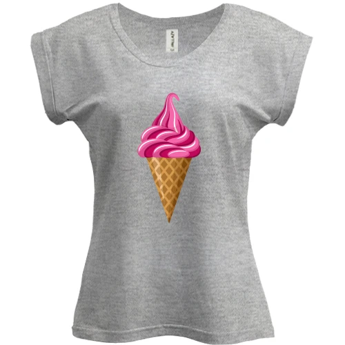 Футболка жіноча PANI, Білий, Pink Ice Cream