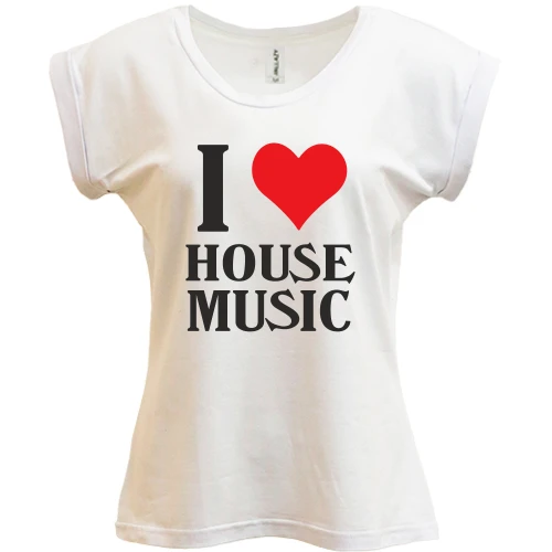 Футболка жіноча PANI, Білий, I love house music
