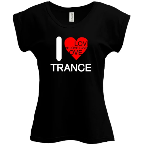 Футболка женская PANI, Черный, I Love Trance