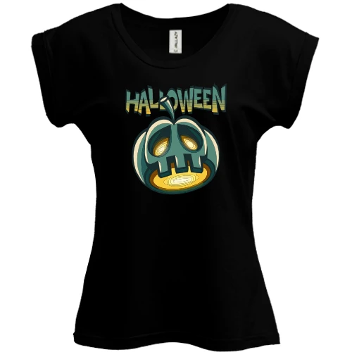 Футболка женская PANI, Черный, Halloween Серая Тыква