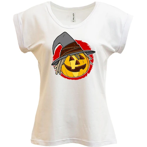 Футболка женская PANI Halloween Тыква в шляпе
