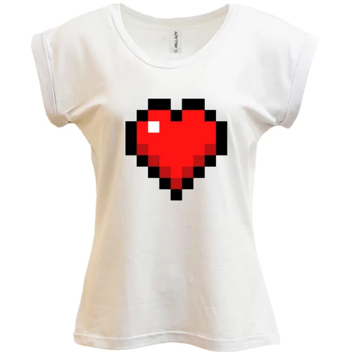 Футболка женская PANI, Белый, Minecraft heart