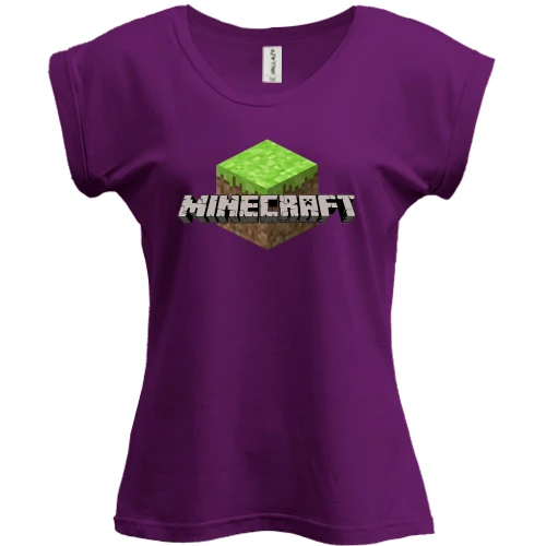Футболка жіноча PANI, Фіолетовий, Minecraft icon