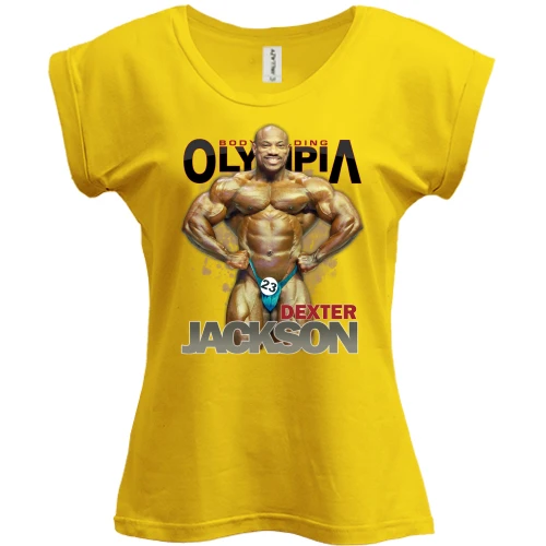 Футболка женская PANI, Желтый, Bodybuilding Olympia - Dexter Jackson