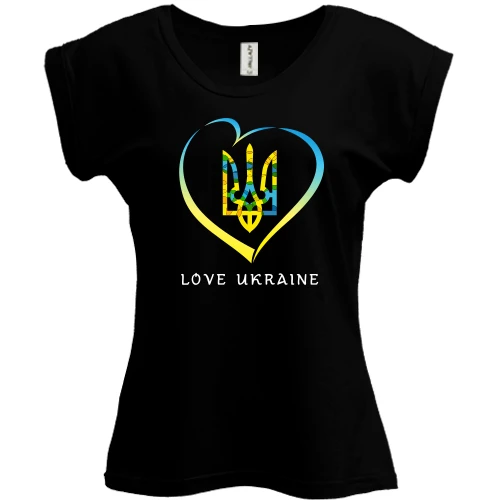 Футболка женская PANI, Черный, Love Ukraine