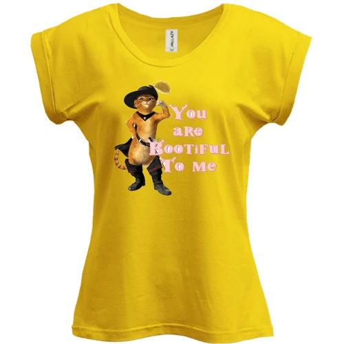 Футболка женская PANI Кот в Сапогах - You are bootiful to me