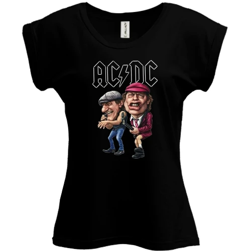 Футболка женская PANI AC/DC (карикатура)