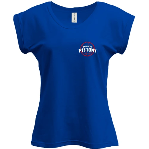 Футболка женская PANI, Синий, Detroit Pistons с красным мячом