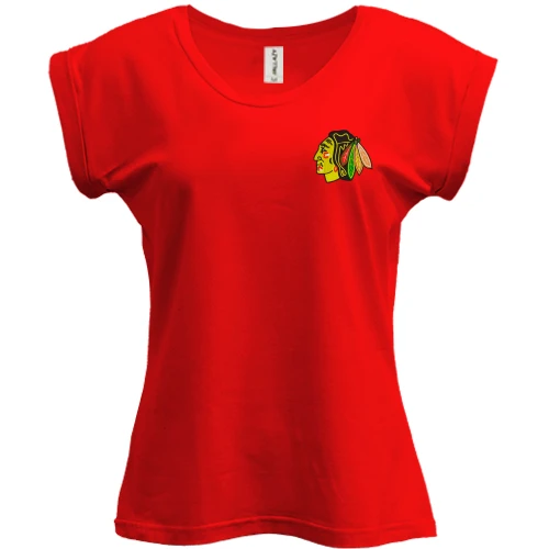 Футболка женская PANI, Красный, с вышитым логотипом Chicago Blackhawks