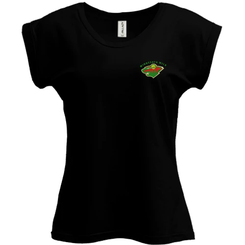 Футболка женская PANI, Черный, с вышитой эмблемой Minnesota Wild