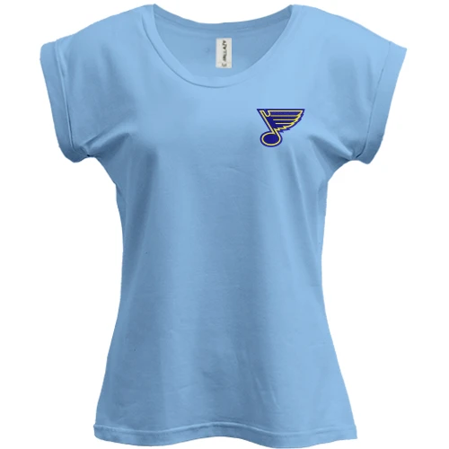 Футболка женская PANI, Синий, Saint Louis Blues — вышитая эмблема