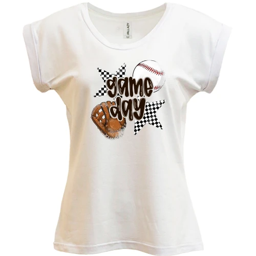 Футболка женская PANI, Белый, Game Day Baseball