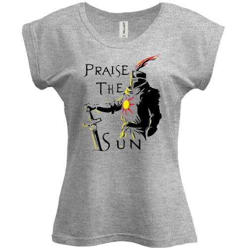 Футболка женская PANI, Серый меланж, Praise The Sun