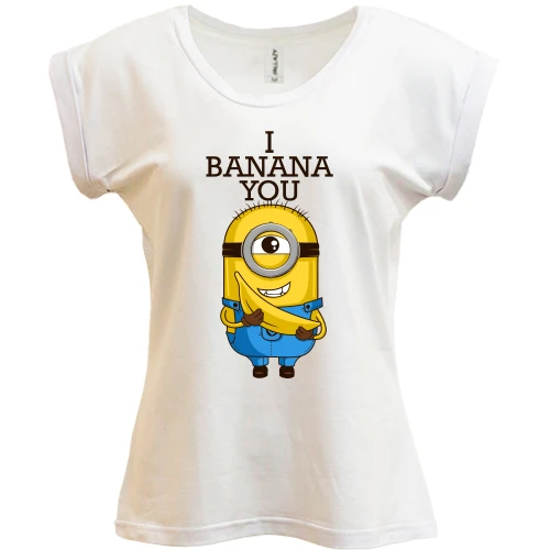 Футболка женская PANI, белый, I banana you