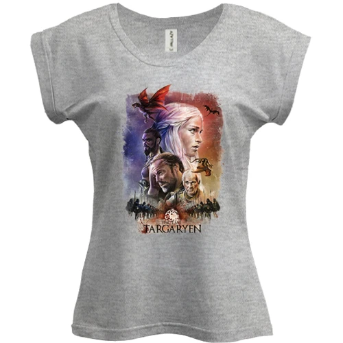 Футболка жіноча PANI, Сірий меланж, Targaryen Team