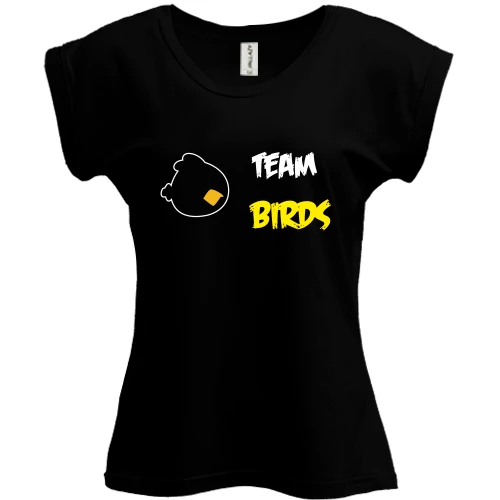 Футболка жіноча PANI, Чорний, Team birds