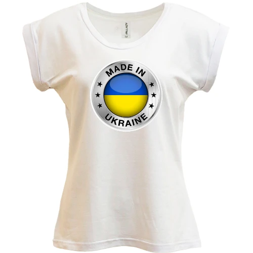 Футболка женская PANI, Белый, со значком «Made in Ukraine»