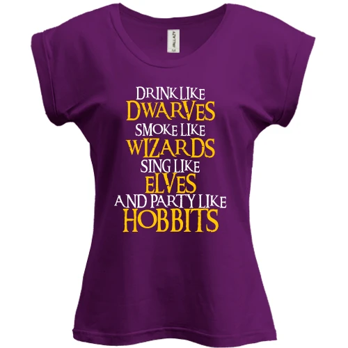 Футболка женская PANI, фиолетовый, Party like Hobbits