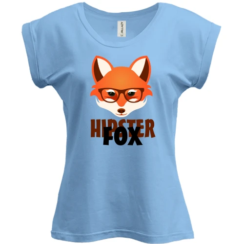 Футболка женская PANI с лисицей Hipster Fox